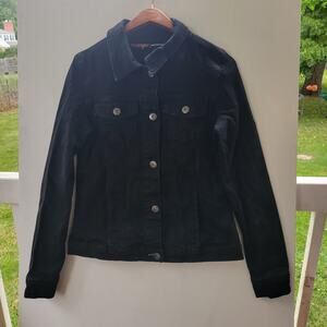 Wrangler Authentics Women's Authentics Black Denim Jean Jacket - MEDIUM